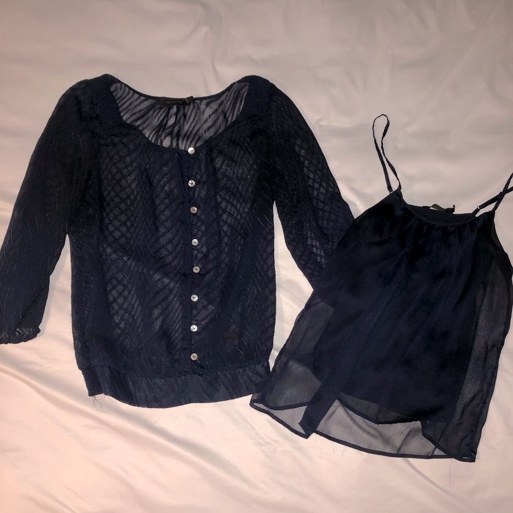 The Limited lot of camisole and sheer blouse